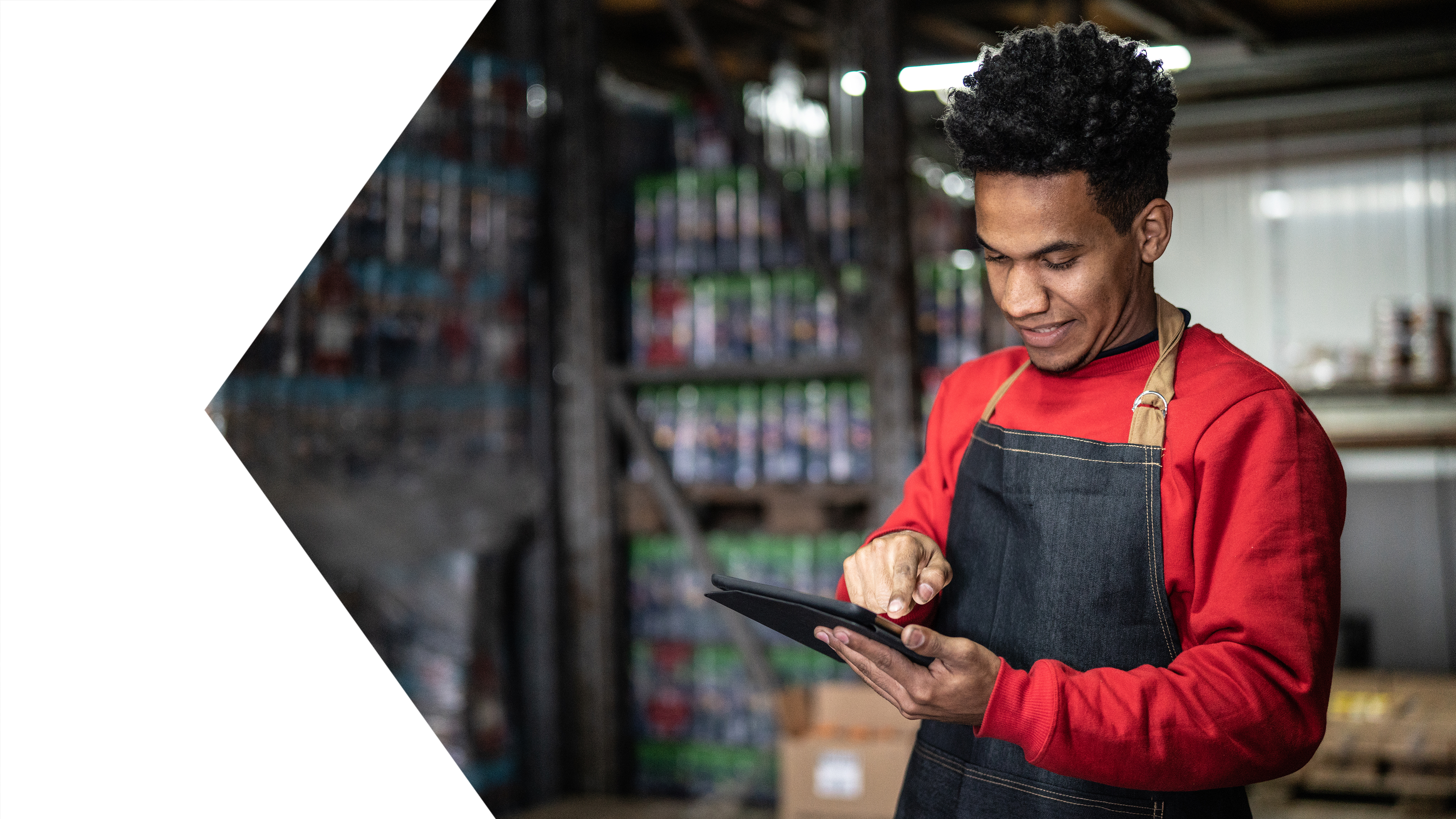 Worker using a tablet